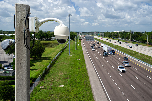 CCTV cameras are used to monitor traffic conditions along Florida interstate highways